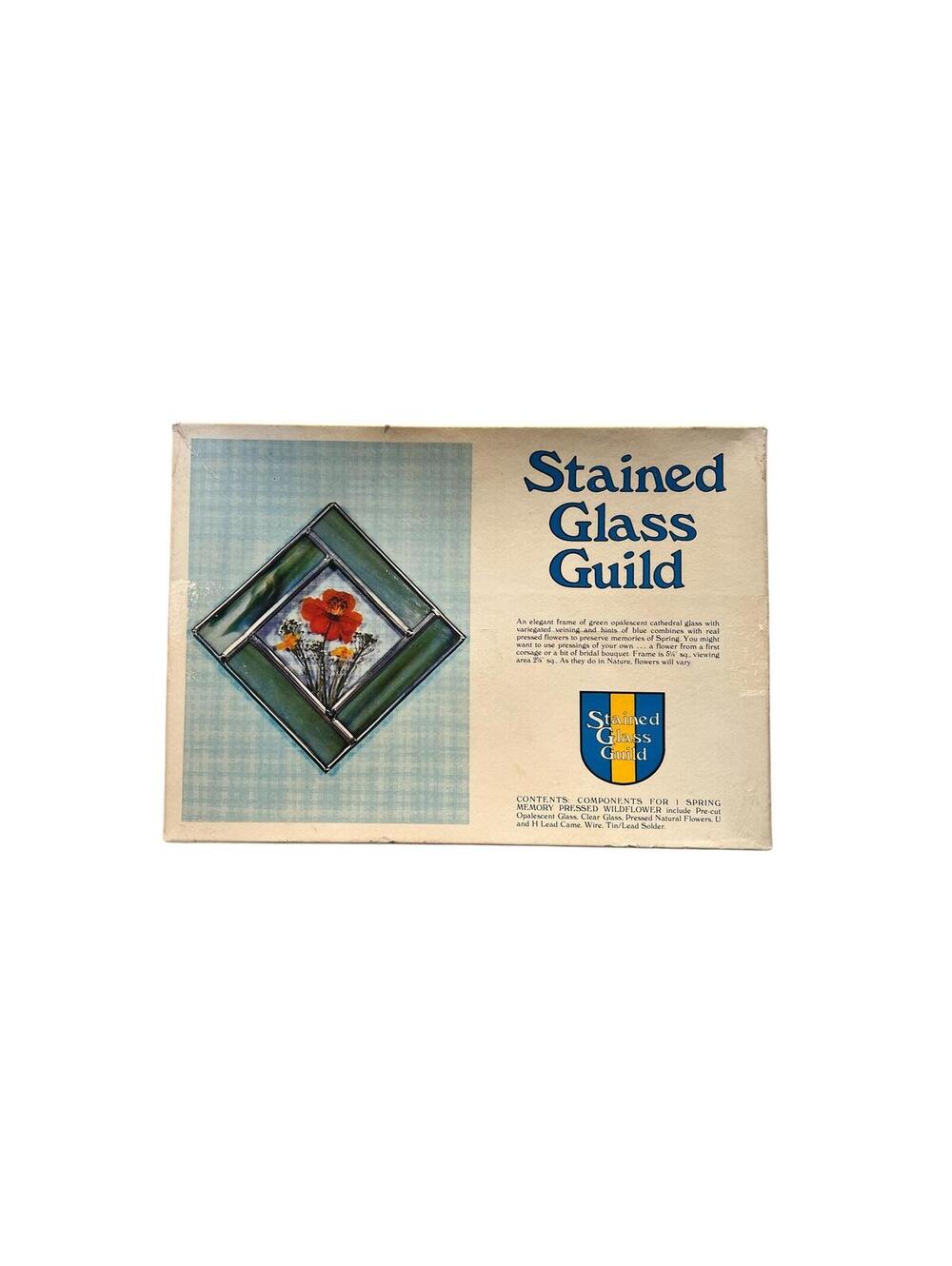 Vintage Stained Glass Guild Pressed Wildflower Craft Kit Complete